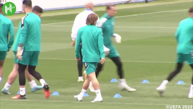 Real Madrid training ahead of Man City semi-final